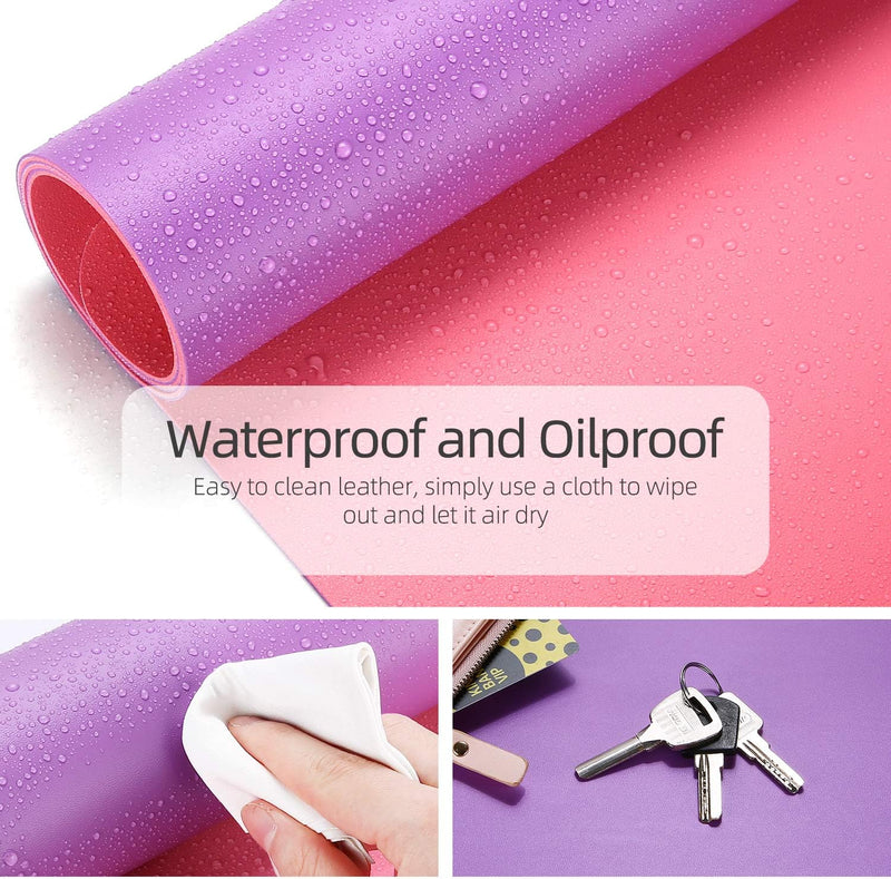 Multifunctional Office Desk Pad, Ultra Thin Waterproof PU Leather Mouse Pad, Dual Use Desk Writing Mat for Office/Home