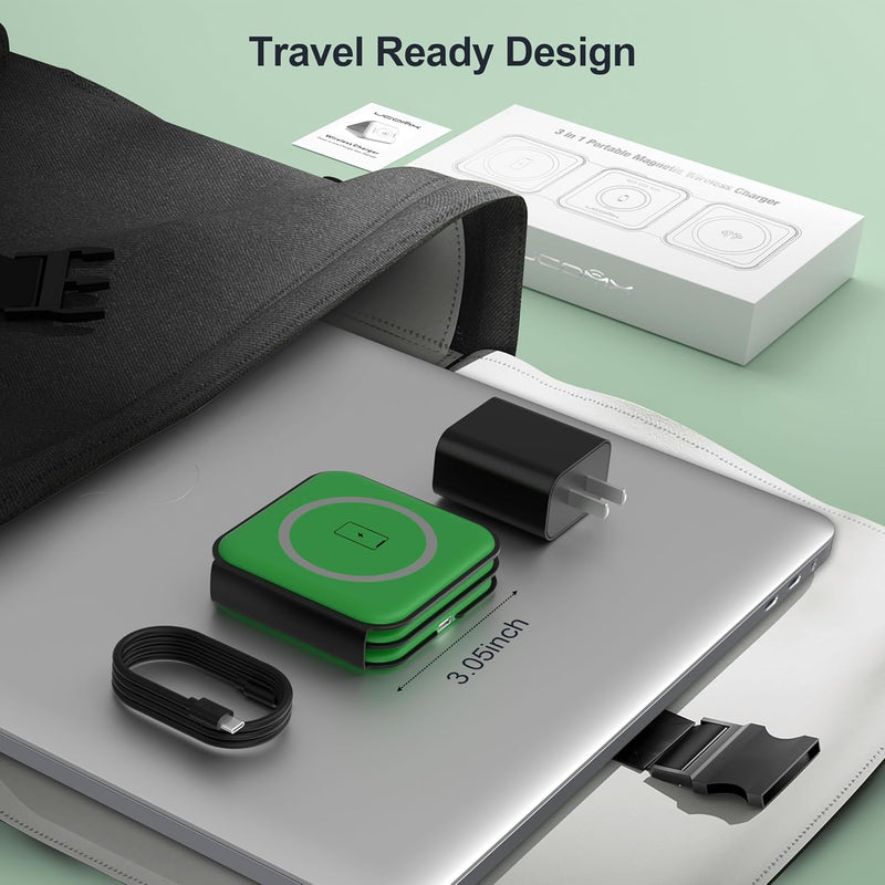 Foldable 3-in-1 Wireless Charging Station for Multiple Devices