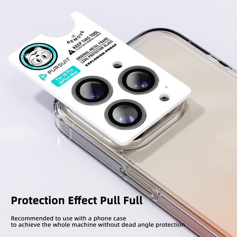 PURSUIT Lens Protector for iPhone 16 Pro Max/Samsung S24 Ultra, 99% HD Clear, Anti-Scratch & Shockproof, Easy Install,Camera Protector – Bubble-Free, Anti-Fingerprint, Case Friendly