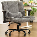 Criss Cross Chair with Wheels & Flip Arms, Wide Cross Legged Office Chair with Adjustable Tilt Criss-Cross Desk Chair with Lumbar Support for Home Office, Bedroom, Apartment Gray