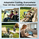 Portable Misting Fan, Flexible Tripod Personal Cooling Fan, Fine Mist Cools Air up to 15°F, 100 Speed Levels, Rechargeable Fan for Strollers, Golf Carts & Desktop Use