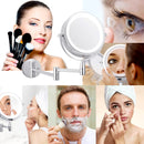 ANHO Led Cosmetic Mirror Wall Mounted, Double Side, 1X/3X Magnification, Lighting, Adjustable, Rotating Function, Stainless Steel