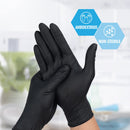 100pcs Heavy-Duty Black Nitrile Disposable Gloves | Latex-Free, Powder-Free, Durable & Stab-Resistant with Textured Fingertips for Grip - Multi-Purpose for Car Repair, Painting, Kitchen, Bathroom Cleaning