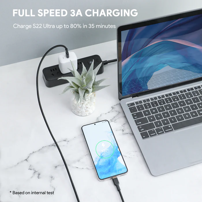 AUKEY CB-CL03 6.6ft USB-C TO Lightning Cable With MFi-certified