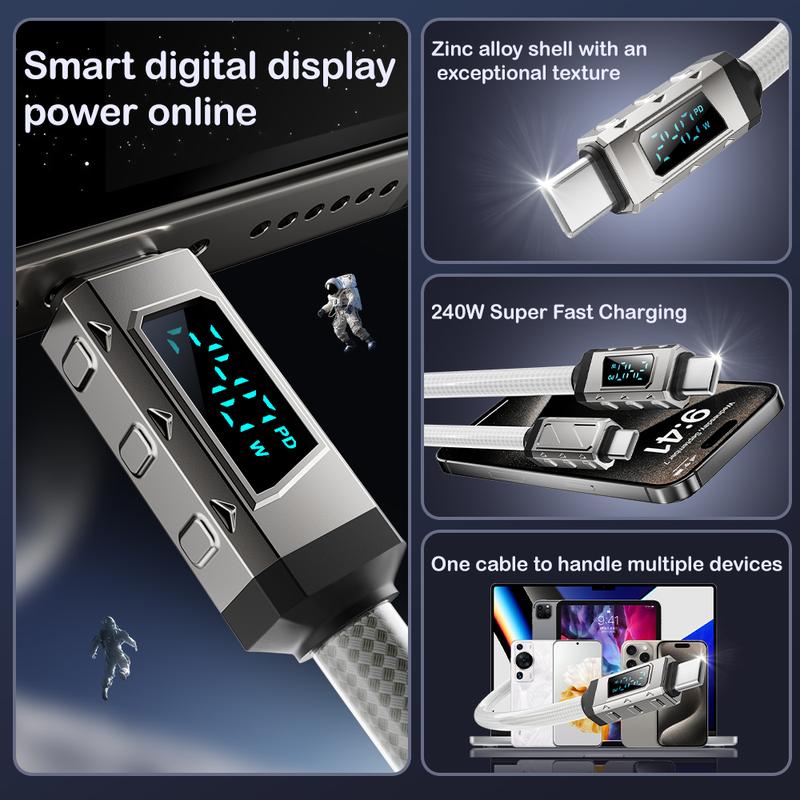 OOI 4 in 1 USB MAX 240W PD Fast Car Charging & Data Sync – USB-A, USB-C, and Lightning Compatible with iPhone 16/15 chargers Electronic Smartphone Carplay Adapter