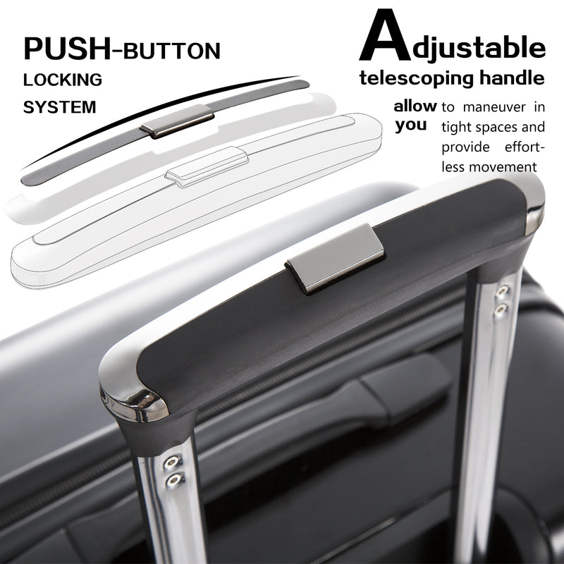 Coolife Hardside Spinner Luggage Suitcase with Built-In TSA Lock (3 Sizes)