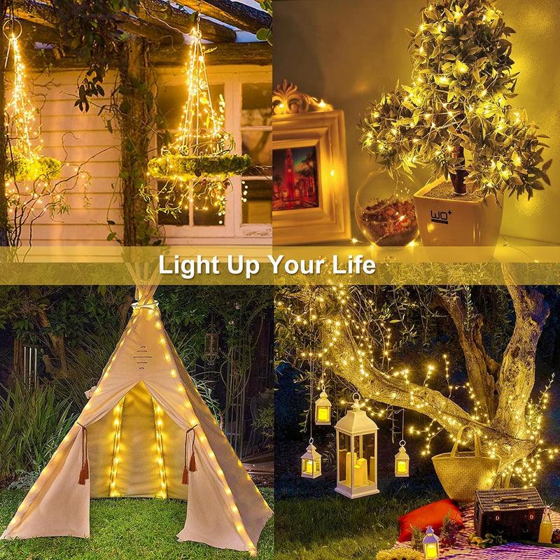 Fairy Lights Christmas String Lights Battery Operated 8 Modes 200