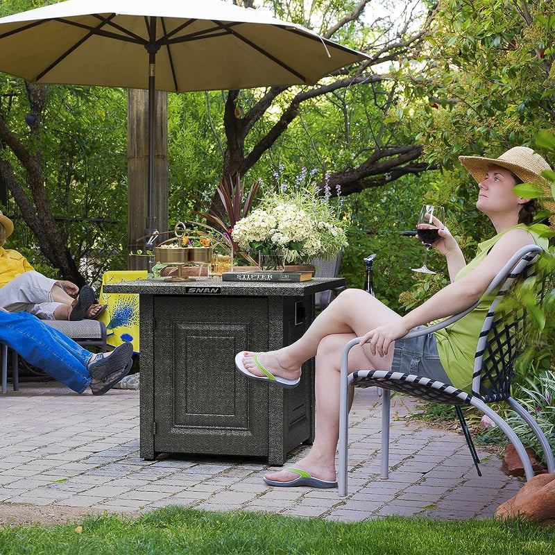 Propane Fire Pit Table with Auto-Ignition, Durable Textured Surface and CSA Certification