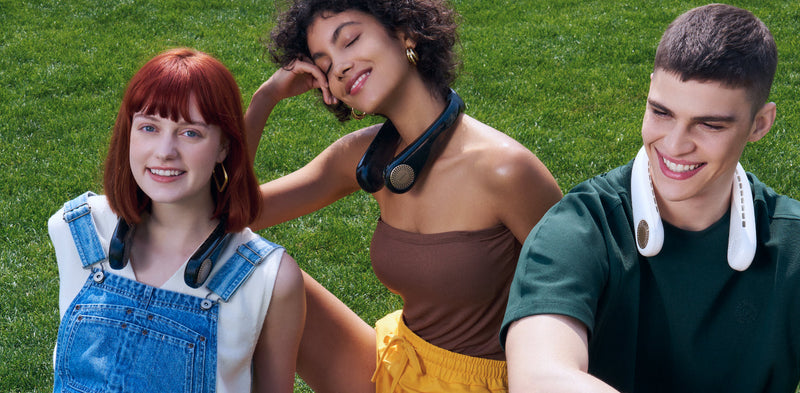 Torras Coolify Air Neck Air Conditioner Wearable Hands Free Fan,360° Refreshing Airflow, Matte Black