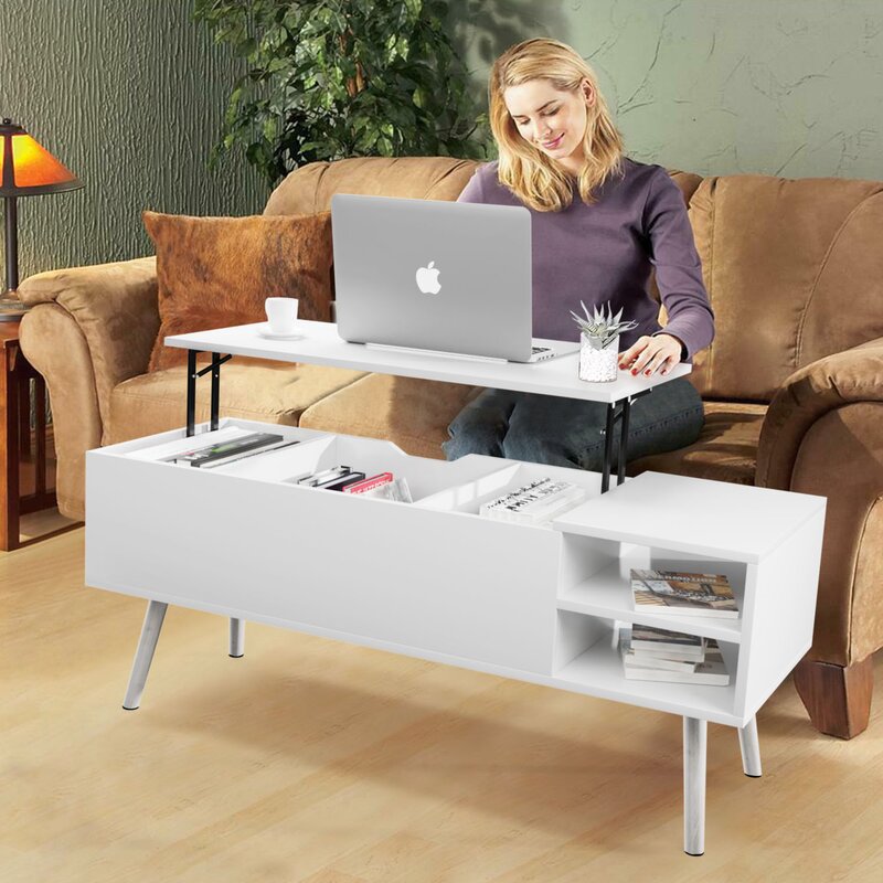 Coffee Table with Storage, Modern Lift-Top Coffee Table with Hidden Storage