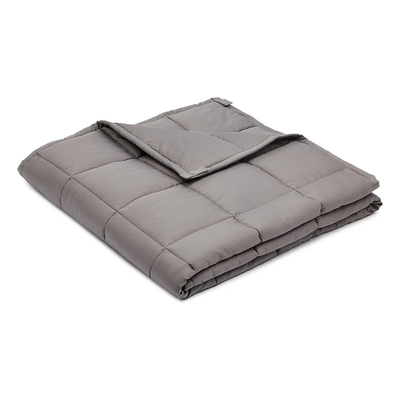 Amazon Basics Kids Cotton Weighted Blanket and Micromink Cover - 7-Pound, 41" x 60", Gray/Navy