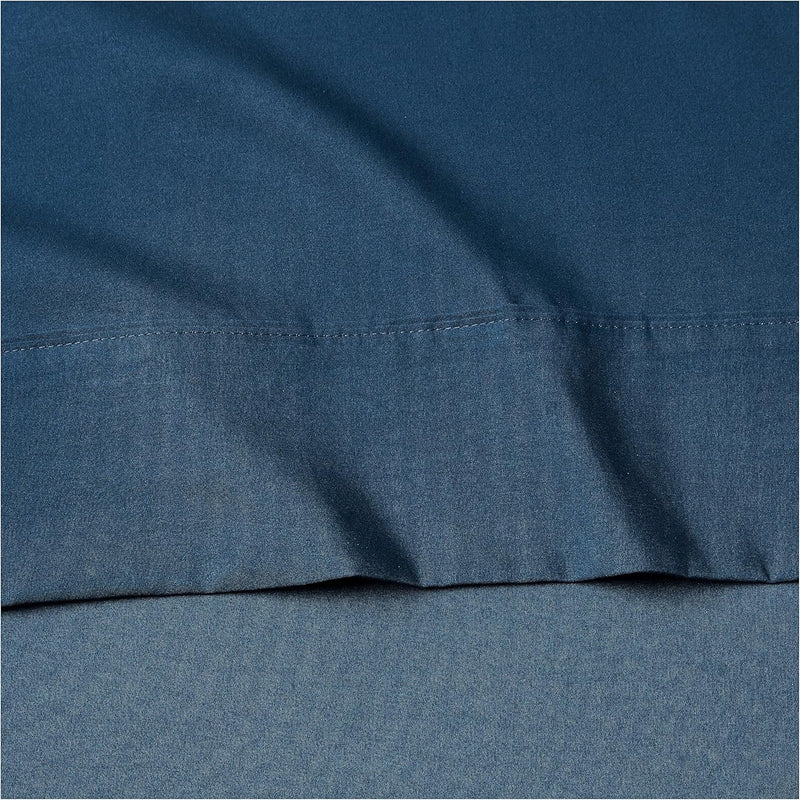 Lightweight Super Soft Easy Care Microfiber 3-Piece Bed Sheet Set with Extra Pillowcase, Twin XL, Navy Blue, Solid