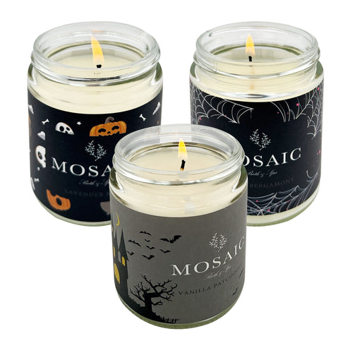 Halloween Scented Candle Combo Set, 3-Pack Scented Soy Wax Candles