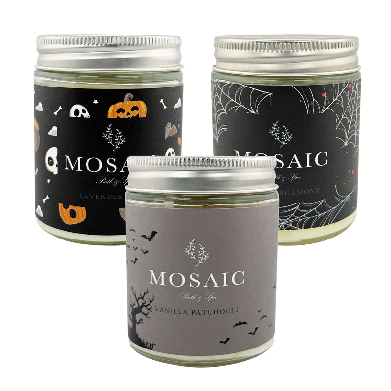 Halloween Scented Candle Combo Set, 3-Pack Scented Soy Wax Candles