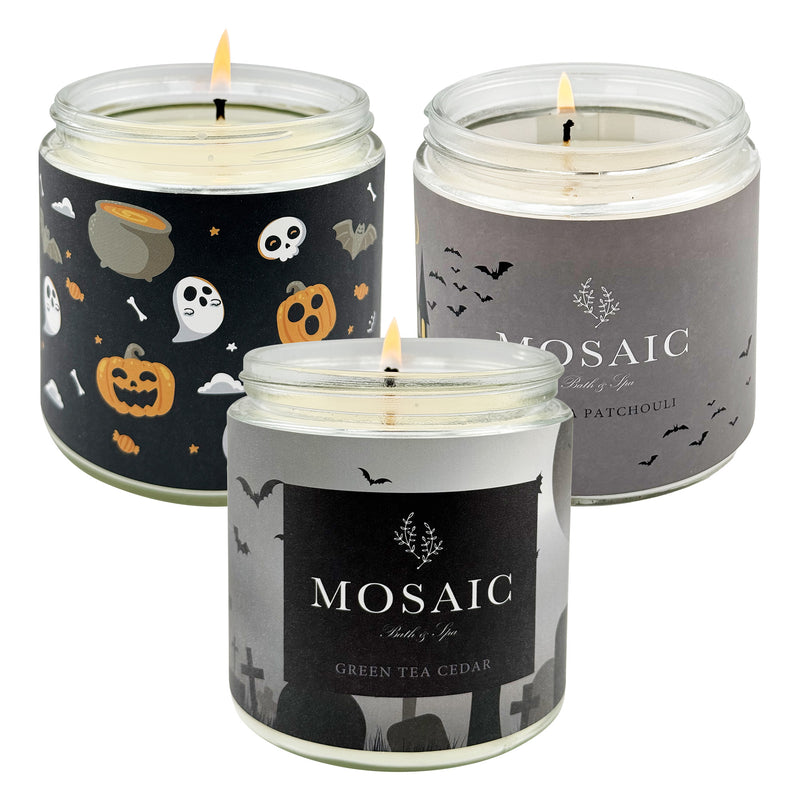 Halloween Scented Candle Combo Set, 3-Pack Scented Soy Wax Candles