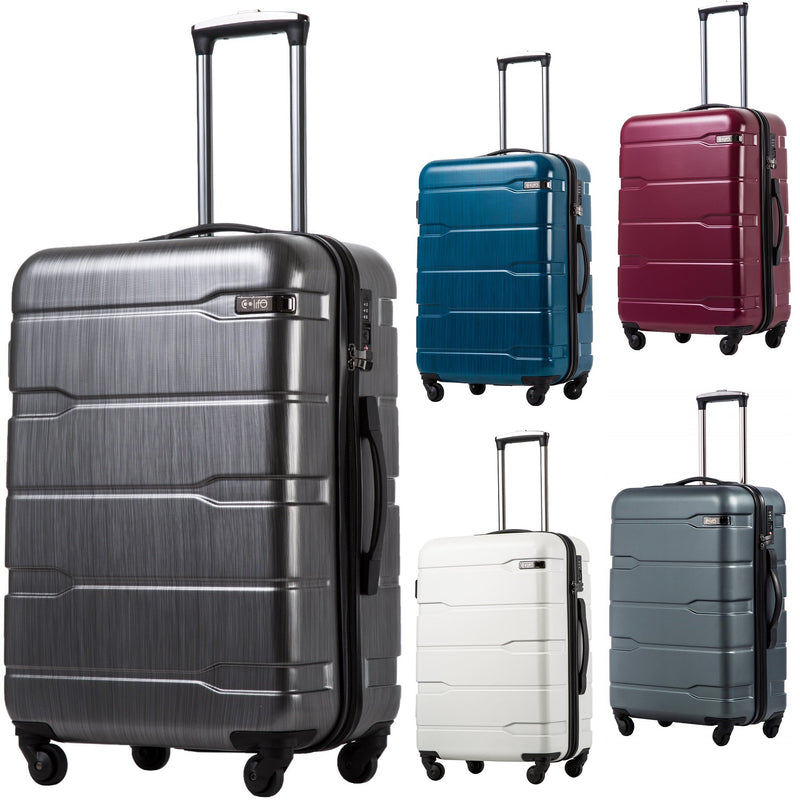 Coolife Hardside Spinner Luggage Suitcase with Built-In TSA Lock (3 Sizes)