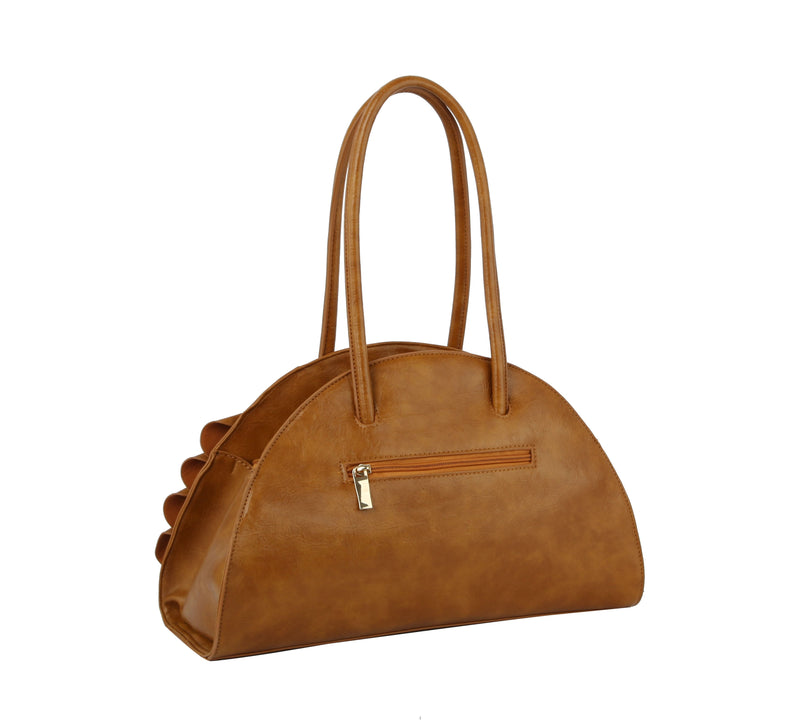 Florial Ruffle Tote Bag for Women, Large Vegan Leather Laptop Bag with Zipper Closure, Ideal for Work, Travel, and as a Holiday Gift
