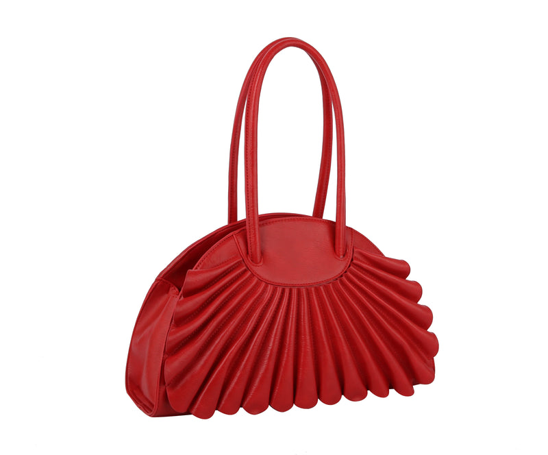 Florial Ruffle Tote Bag for Women, Large Vegan Leather Laptop Bag with Zipper Closure, Ideal for Work, Travel, and as a Holiday Gift