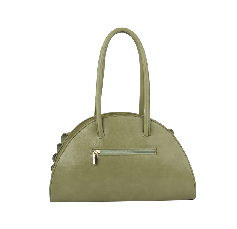 Florial Ruffle Tote Bag for Women, Large Vegan Leather Laptop Bag with Zipper Closure, Ideal for Work, Travel, and as a Holiday Gift