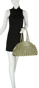 Florial Ruffle Tote Bag for Women, Large Vegan Leather Laptop Bag with Zipper Closure, Ideal for Work, Travel, and as a Holiday Gift