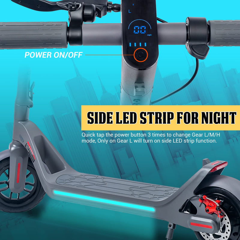 Phantomgogo Foldable Electric Scooter - Powerful Motor, 28 Miles Range, 15.5 Mph, Intelligent Light, Eco-Friendly, Perfect for Adult Commuters(Refurbished)