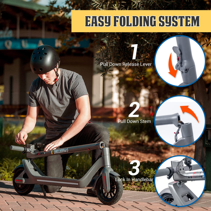 Phantomgogo Foldable Electric Scooter - Powerful Motor, 28 Miles Range, 15.5 Mph, Intelligent Light, Eco-Friendly, Perfect for Adult Commuters(Refurbished)