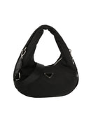 Nylon Shoulder Bag for Women with Detachable Crossbody Strap, Lightweight Everyday Purse with Top Zip Closure & Inner Pocket