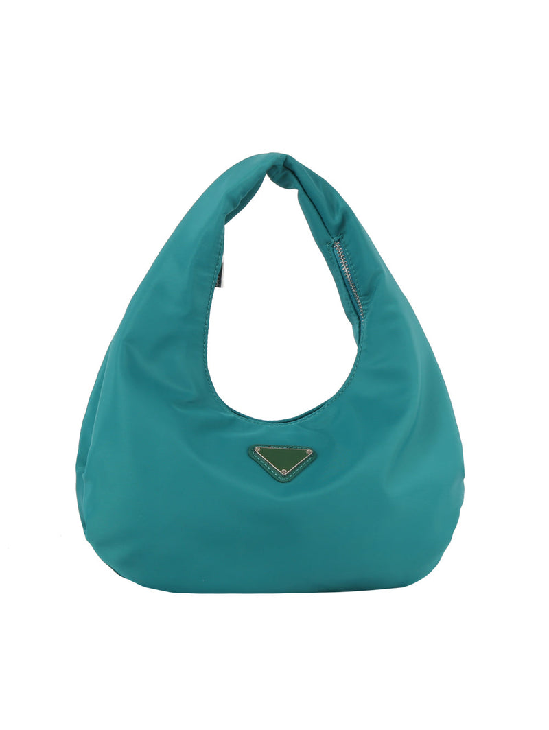 Nylon Shoulder Bag for Women with Detachable Crossbody Strap, Lightweight Everyday Purse with Top Zip Closure & Inner Pocket