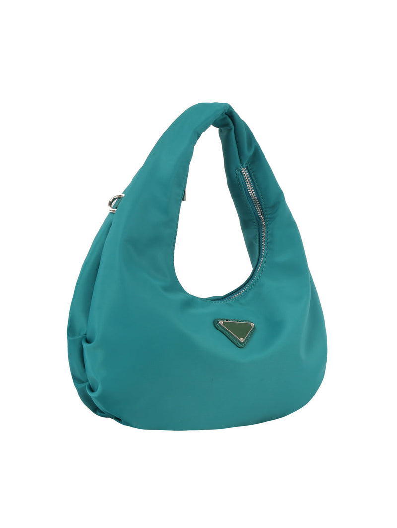 Nylon Shoulder Bag for Women with Detachable Crossbody Strap, Lightweight Everyday Purse with Top Zip Closure & Inner Pocket