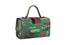 Graffiti Bee Print Satchel & Wallet Set, Vegan Leather 2-in-1 Convertible Shoulder Bag with Detachable Strap for Women
