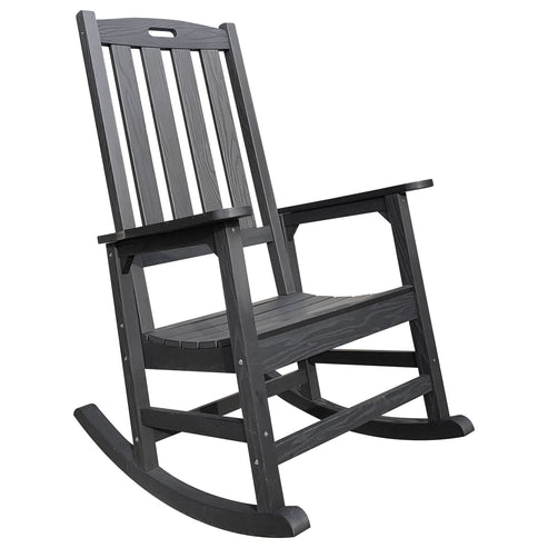 Oversized Outdoor Rocking Chair, Poly Lumber Rocker Chair, Black