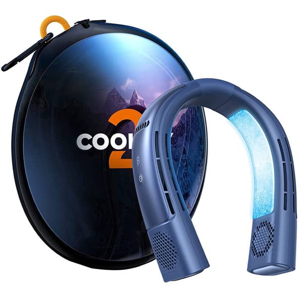 COOLIFY 2 Neck Air Conditioner, Portable Personal Cooler Neck Fan,Portable Personal Cooler and Heater Strong Wind,Idea Gifts for Women & Men
