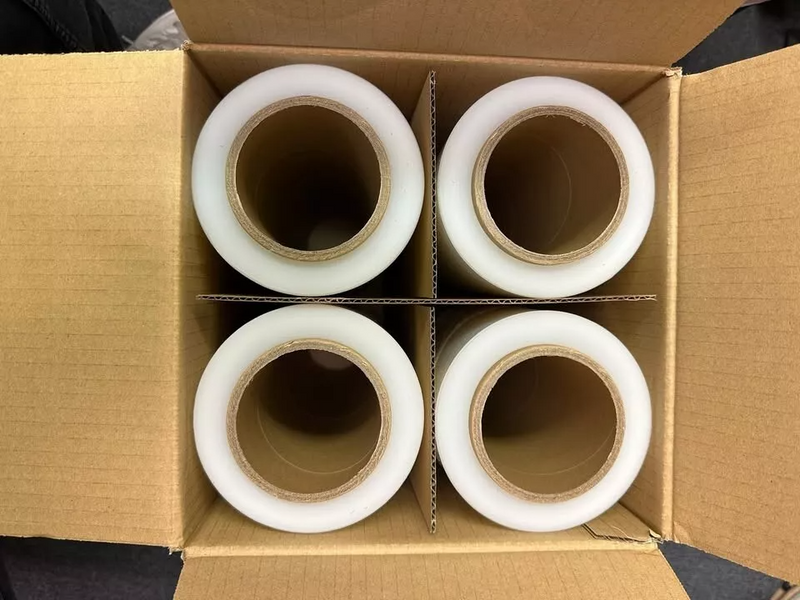 4 Rolls Heat Shrink Stretch Film, 18 Inches x 1000 Feet, 80 Gauge Industrial Strength, Plastic Tight Wrap, Heavy Duty Pallet Shrink Wrap, for Packing, Moving Furniture, and Luggage (Transparent)