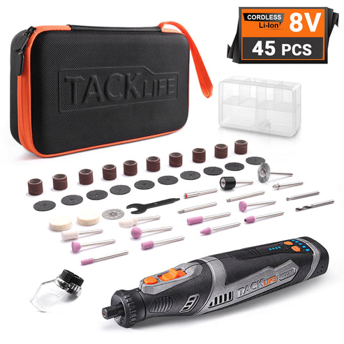 Cordless Rotary Tool, 8V Motor 2.0 Ah Li-ion Battery Grinding Drilling Tool Sets