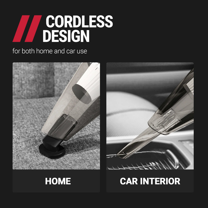 Cordless Handheld Car Vacuum and Car Trash Can with Lid and Storage Pockets