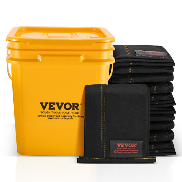 VEVOR Flood Barriers, Water Flood Dam Bags 5 Pack, Water Barriers for Flooding with Plastic Bucket, Water Activated Flood Barriers for Home, Doorway, Driveway(10ft x 6in)