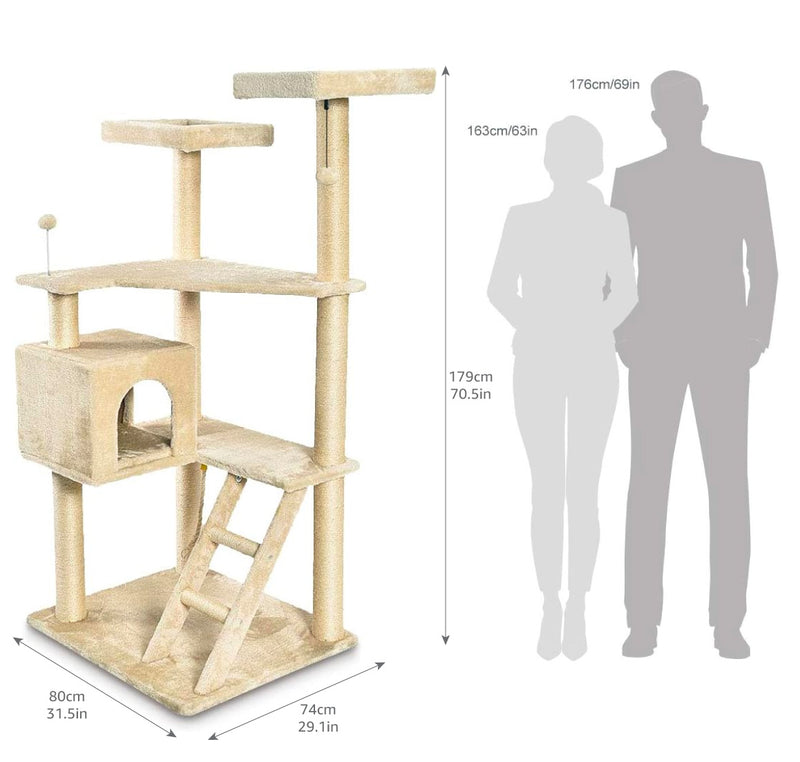 Multi-Level Cat Tree with Scratching Post And Step Ladder