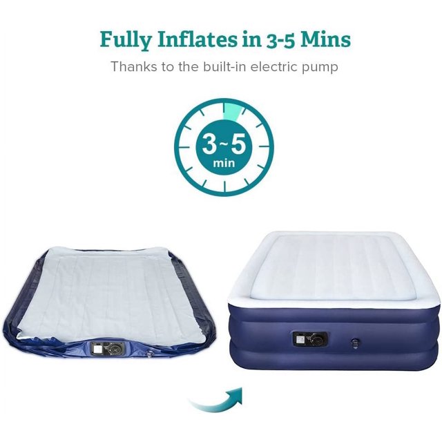 Full Size Inflatable Air Mattress with Built-in Electric Pump