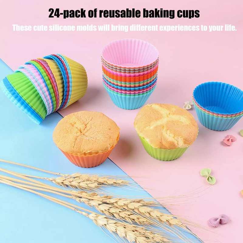 24Pack Silicone Cup Cake Molds