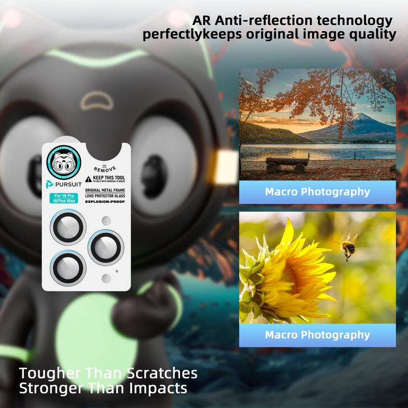 PURSUIT Lens Protector for iPhone 16 Pro Max/Samsung S24 Ultra, 99% HD Clear, Anti-Scratch & Shockproof, Easy Install,Camera Protector – Bubble-Free, Anti-Fingerprint, Case Friendly