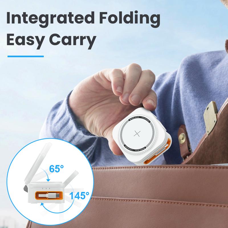 2025 4-in-1 Multi-Device Charging Cable Fast Charging Compatible with iPhone Android Apple Watch & AirPods Series Portable Design for Travel & Home Use