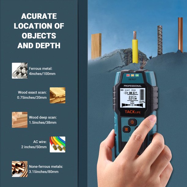 TACKLIFE Stud Finder, Wall Scanner 3 in 1 Racktodoor