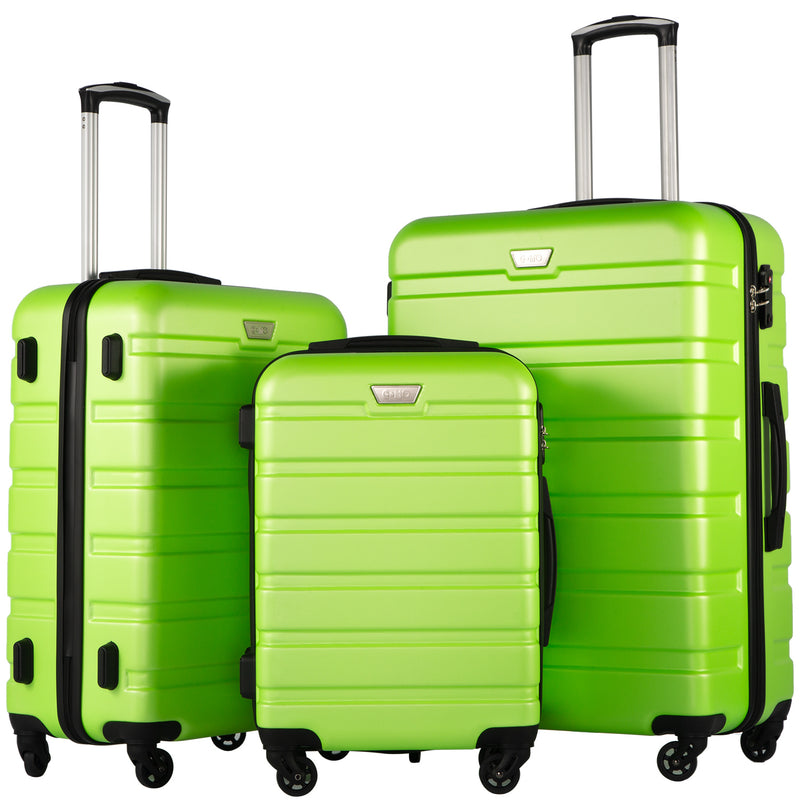 Luggage Set, 3-Piece Set Suitcase Spinner Hardshell Lightweight with TSA Lock, 20"/24"/28"
