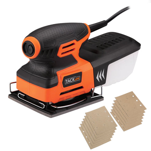 1/4 Sheet Sander with 2.2A Copper Motor, Dust-proof Switch and Soft Rubber Protection, PSS01A