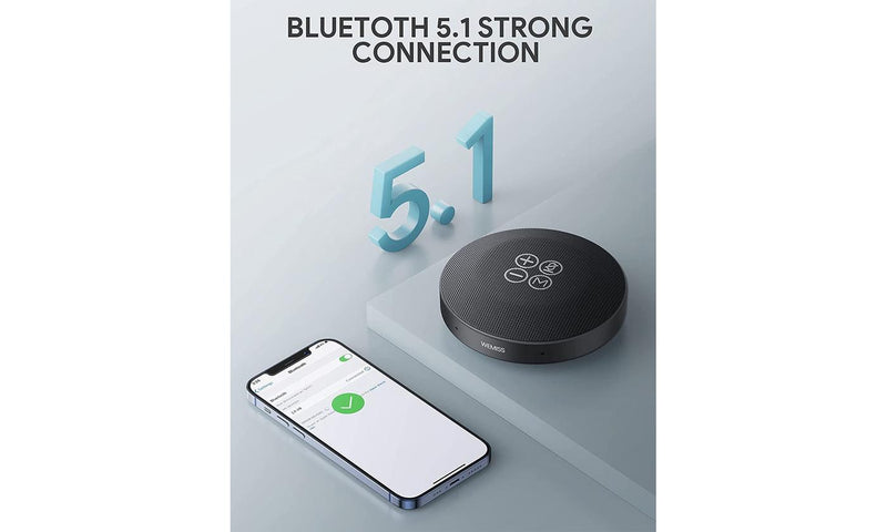 Bluetooth Speaker Phone with 360° Enhanced Voice Pickup & Noise Reduction
