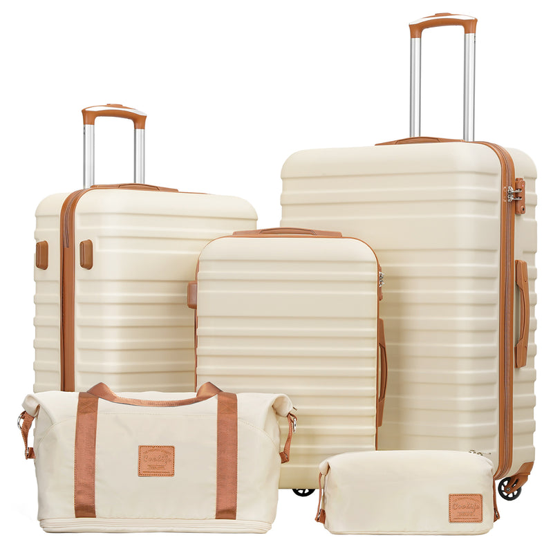 Luggage Sets, 5-Piece Suitcase Set, Hardside Luggage with TSA Lock Spinner Wheels, 20"/24"/28"