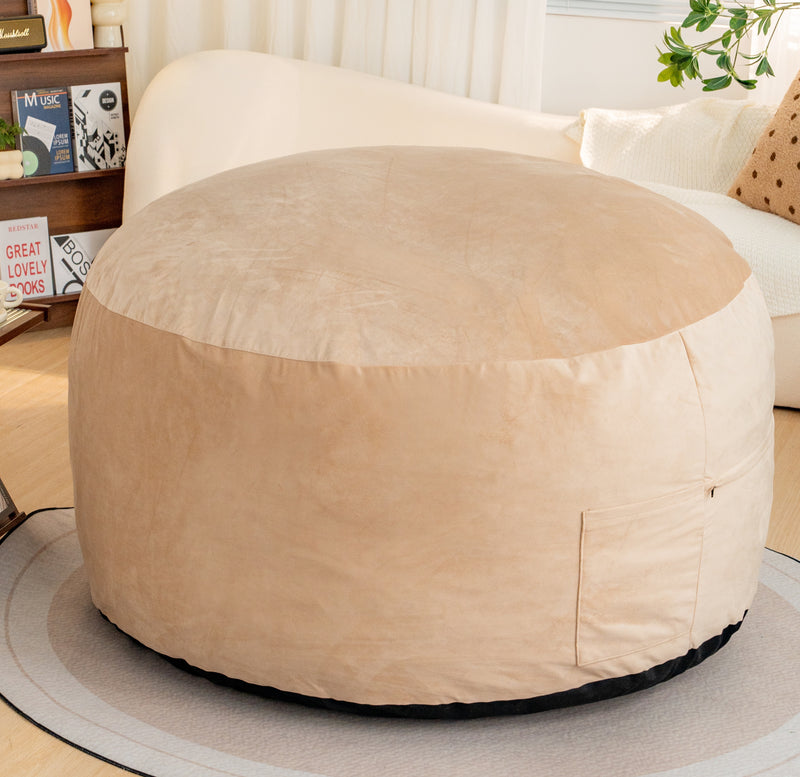 Bean Bag Chair: Giant 5' Memory Foam Furniture Bean Bag Chairs for Adults with Microfiber Cover 5Ft (Black)