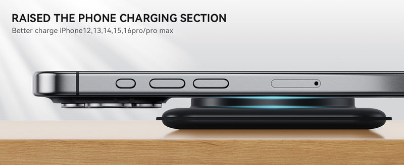 3 in 1 Charging Station for Multple Devices,Foldable 3 in 1 Wireless Charger for Travel,Nano Wireless Charging Station for iPhone16 15 14 13 12 Pro Max/Watch 10 9 8 7 6 5 4 3 Ultra/AirPod Pro