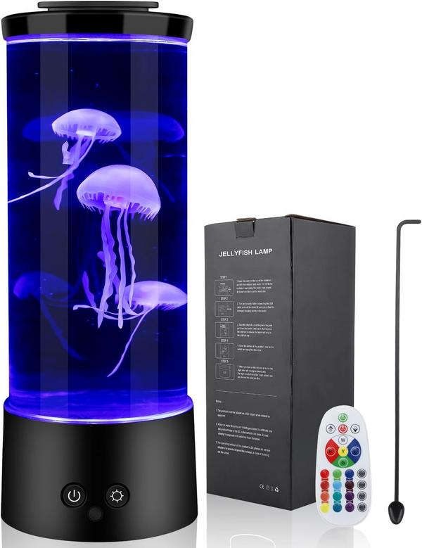 Jellyfish Lamp, Jelly Fish Light Lamp with 16 Color Changing Light Effects, with 4 Jelly Fish Remote Control Live Jellyfish Aquarium Lamp