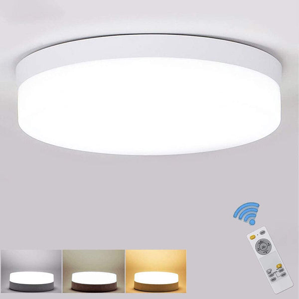 18W Dimmable Led Flush Mount Ceiling Light Fixture, Downlight Lamp With Remote Control